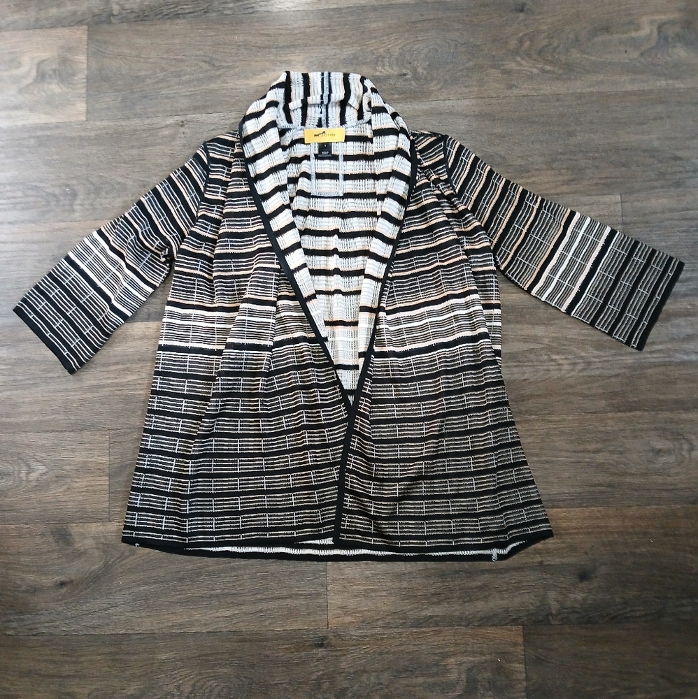 St. John Striped Open Front Cardigan. - Picture 12 of 15